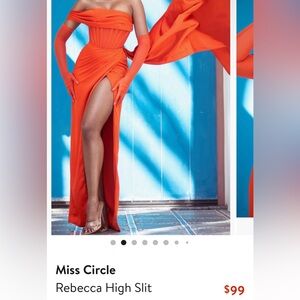 Miss Circle One Shoulder Red Dress